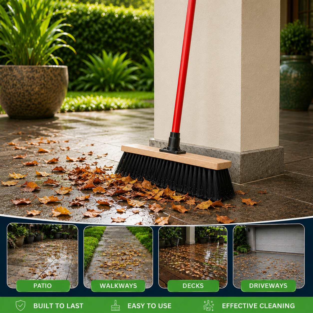 Crown Brushes 5-Feet Outdoor Broom