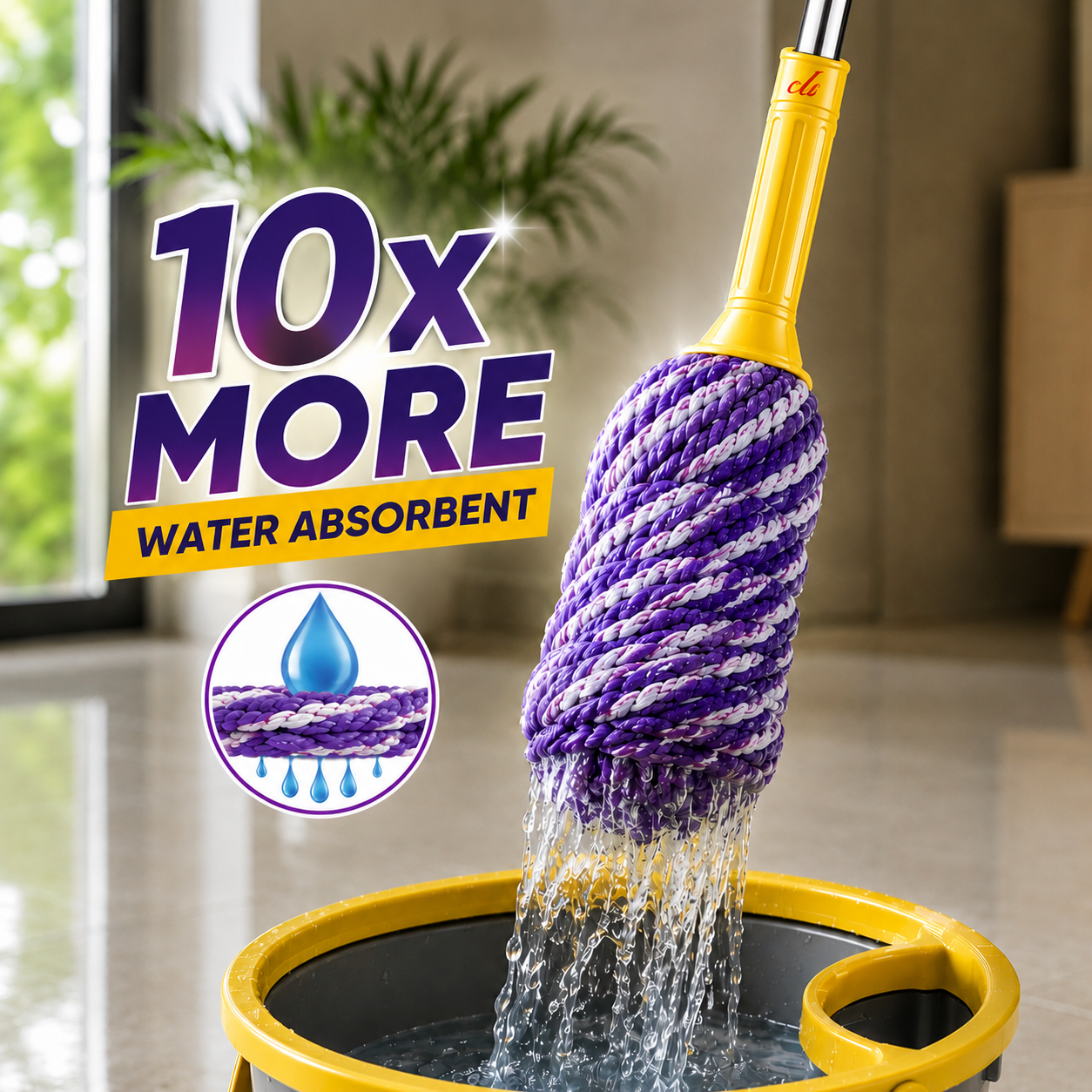 Crown Brushes Microfiber Cleaning Twist Mop